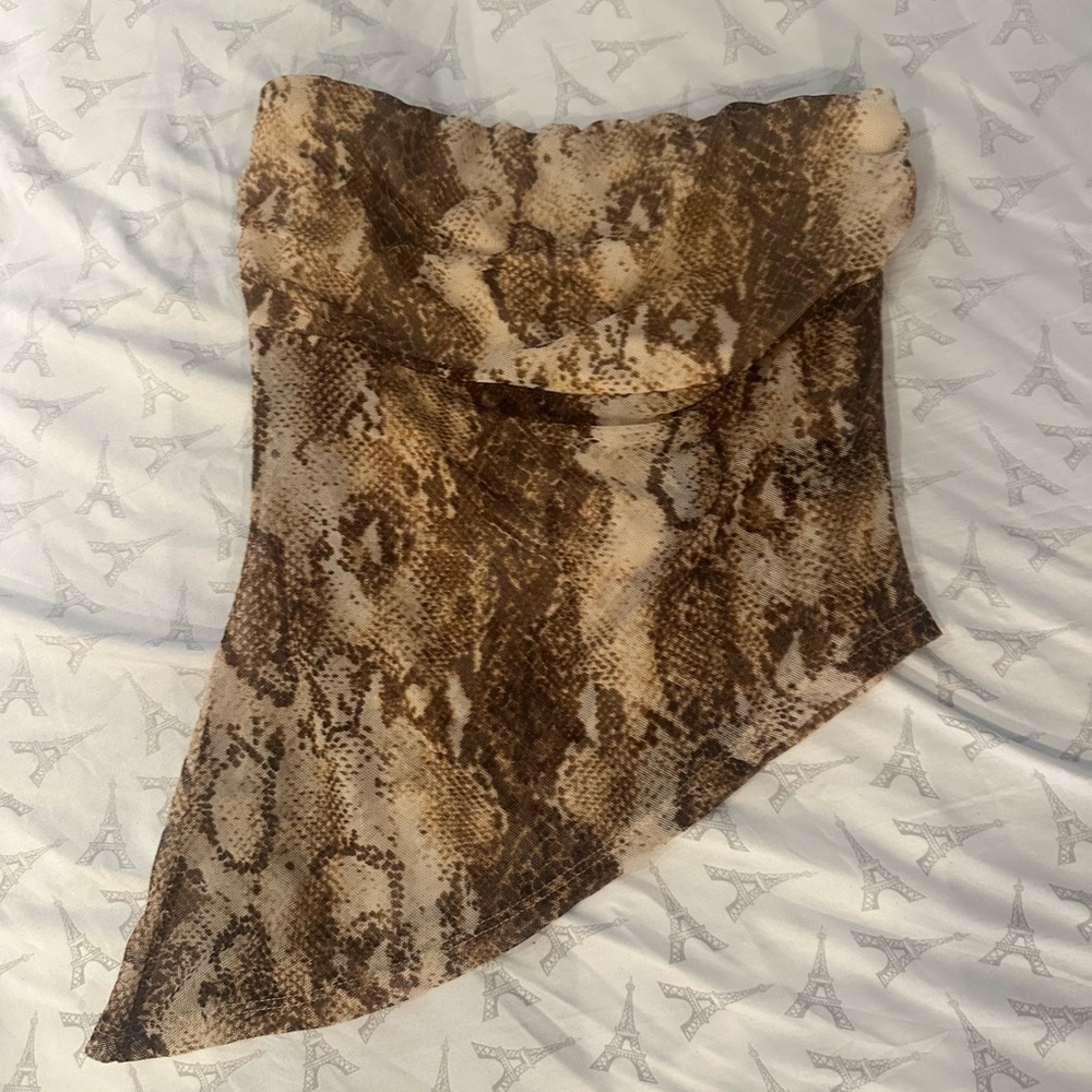 Brown Snake Print Women's Skirt